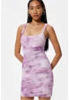 Rochie scurta bodycon cu imprimeu tie-dye