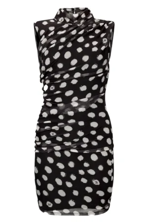 Rochie scurta cambrata cu buline