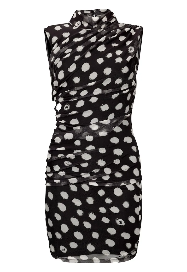 Rochie scurta cambrata cu buline