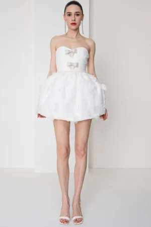 Rochie scurta cu broderie si margele