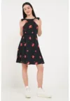 Rochie scurta cu croiala A si model floral
