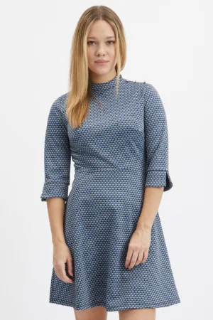 Rochie scurta cu croiala in A si maneci 3/4