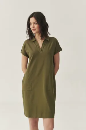 Rochie scurta cu decolteu in V si model uni
