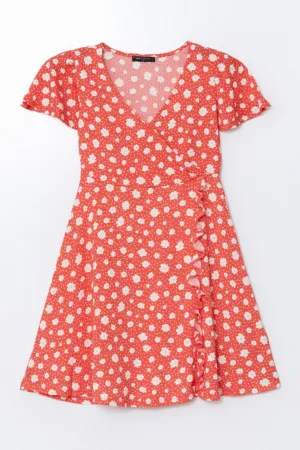 Rochie scurta cu drapaje si croiala in A