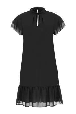 Rochie scurta cu garnituri cu volane