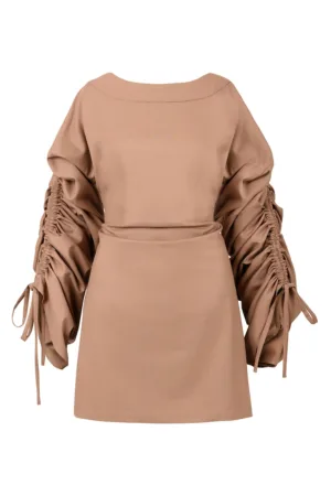 Rochie mini cu maneci cu volane Mocha