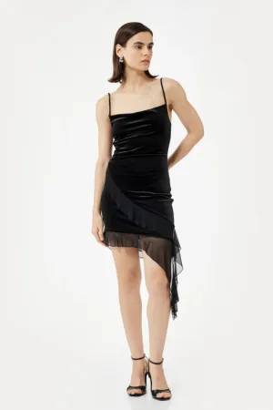 Rochie scurta cu segmente semitransparente