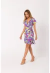 Rochie scurta cu suprapunere florala -