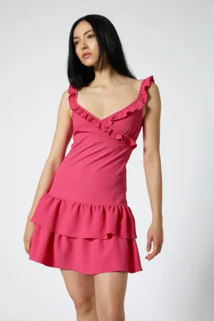 Rochie scurta cu volane