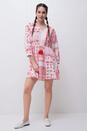 Rochie scurta de bumbac organic cu croiala A
