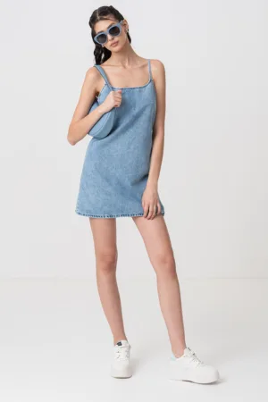 Rochie scurta de denim cu fermoar