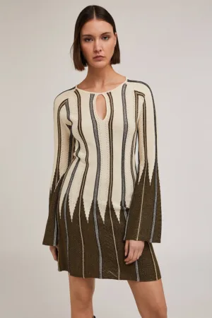 Rochie scurta din amestec de bumbac cu croiala dreapta