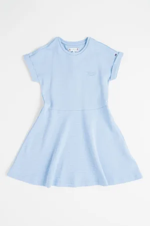 Rochie scurta din amestec de bumbac cu maneci scurte
