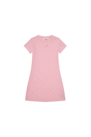 Rochie scurta din amestec de bumbac cu model logo