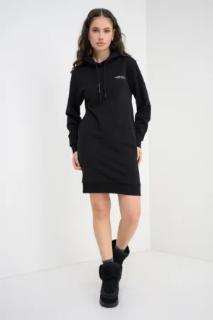 Rochie scurta din bumbac cu gluga