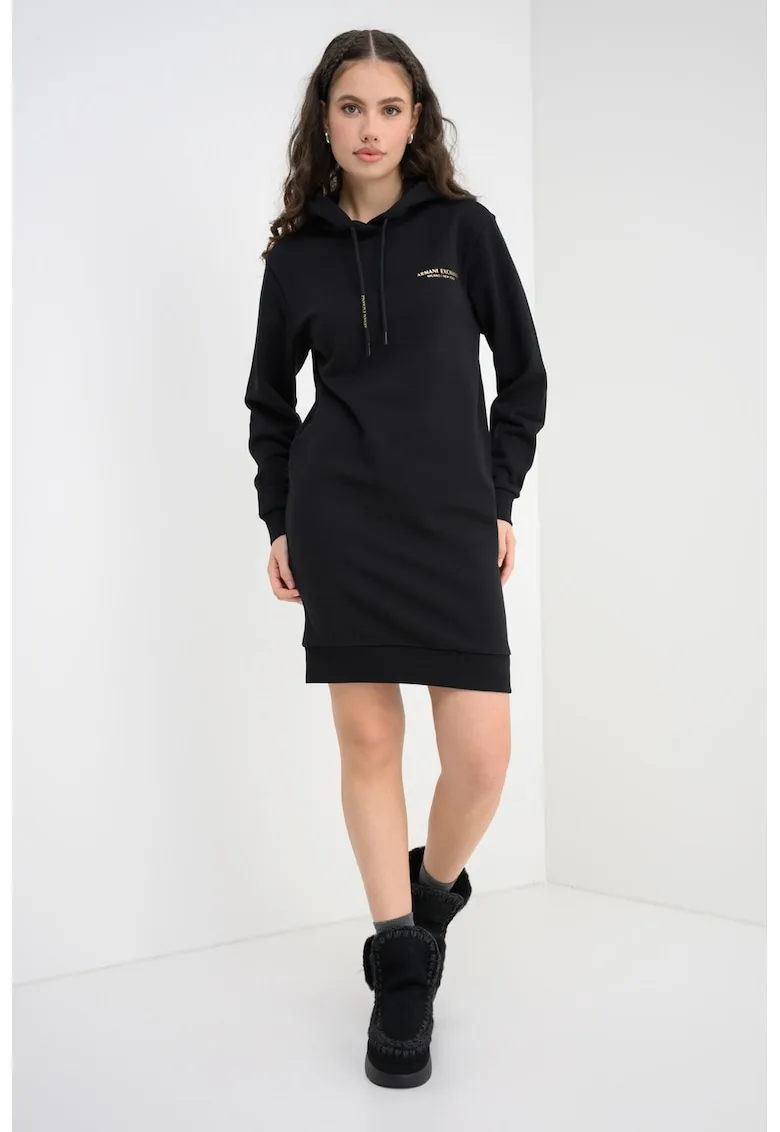 Rochie scurta din bumbac cu gluga