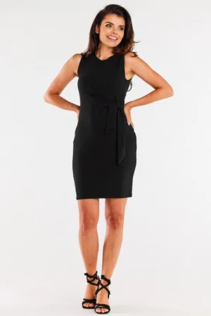 Rochie scurta din bumbac cu prindere laterala decorativa
