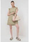 Rochie scurta din bumbac organic cu aspect perforat