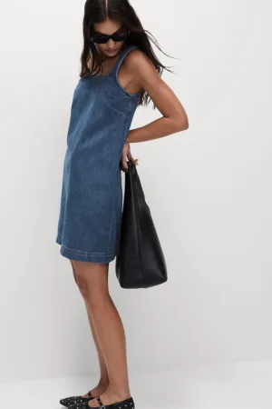 Rochie scurta din denim fara maneci