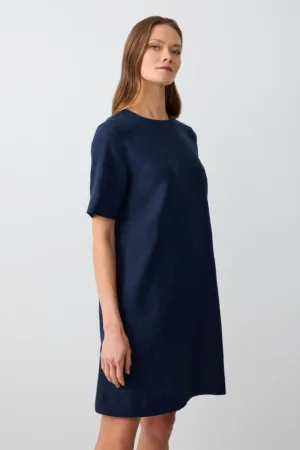 Rochie scurta din in cu croiala lejera