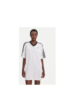 Rochie scurta din poliester cu dungi contrastante si logo