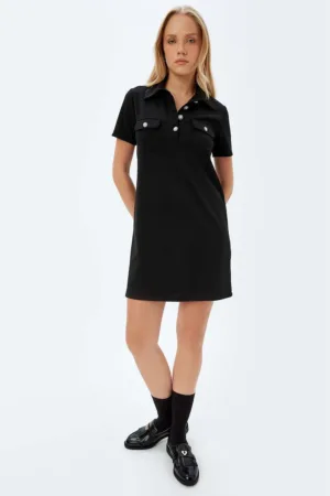 Rochie scurta dreapta cu guler polo