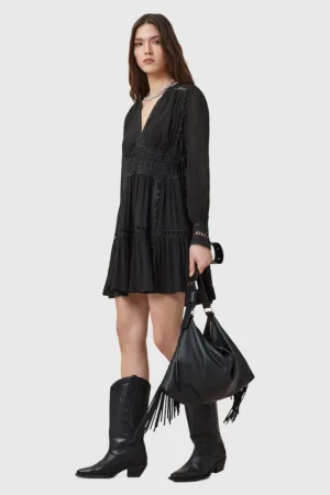 Rochie scurta evazata cu detalii brodate Xanthe