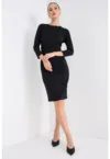 Rochie scurta uni cu maneci lungi
