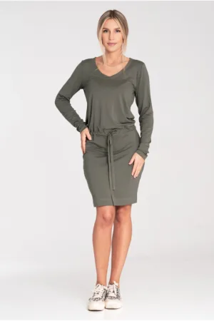 Rochie scurta - verde - viscoza