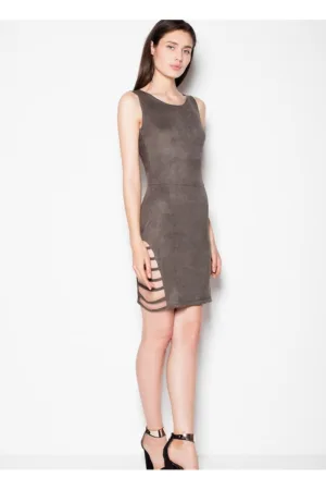Rochie seara - decupaje spectaculoase - piele intoarsa