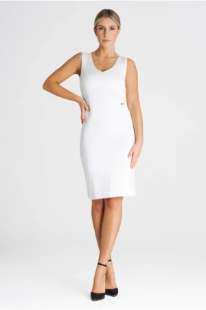 Rochie - simpla - alba - fara bretele - poliester