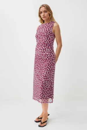 Rochie slim fit cu buline