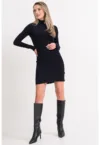 Rochie slim fit cu guler scurt