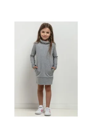 Rochie sport cu maneci lungi MMD37 gri deschis