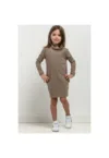 Rochie sport cu maneci lungi MMD37 maro taupe