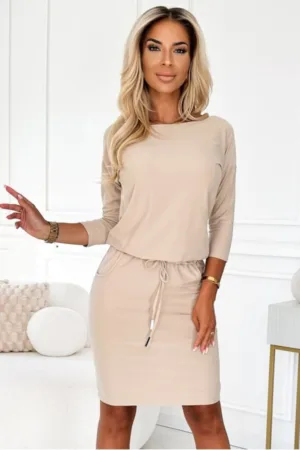 Rochie sport cu snur - XL - Bej