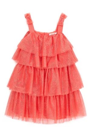 Rochie stralucitoare cu model stratificat