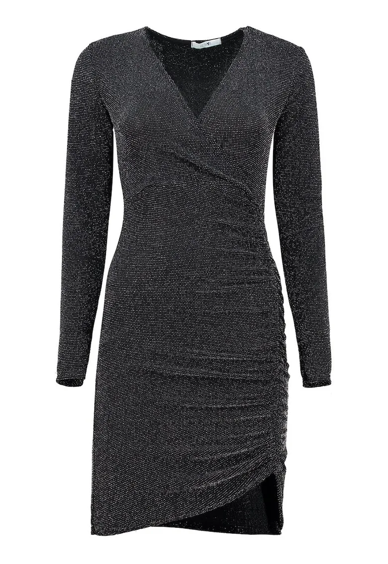 Rochie stralucitoare si fronseu lateral