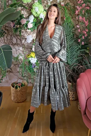 Rochie stratificata din amestec de matase Imola