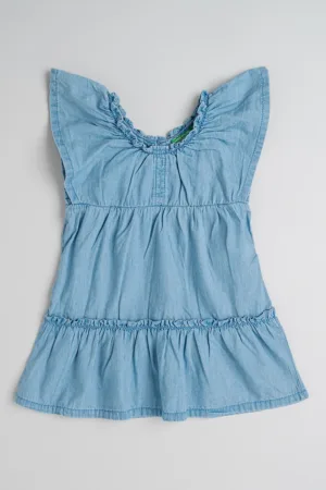 Rochie stratificata din material chambray