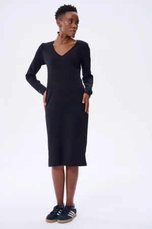 Rochie striata cu croiala cambrata Rosalinda