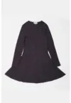 Rochie striata cu decolteu la baza gatului
