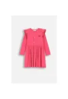 Rochie striata cu maneca lunga si patch