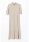 Rochie striata cu maneci scurte
