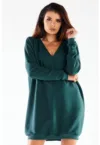 Rochie supradimensionata de bumbac cu maneci lungi -