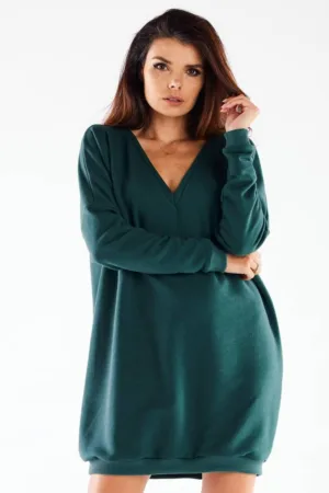 Rochie supradimensionata de bumbac cu maneci lungi -