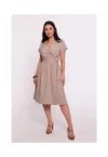 Rochie pe pliu cu legatura in talie -