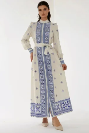 Rochie textilă  cu mânecă lungă