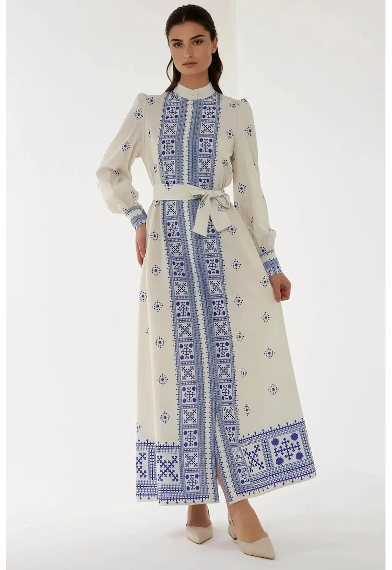 Rochie textilă cu mânecă lungă