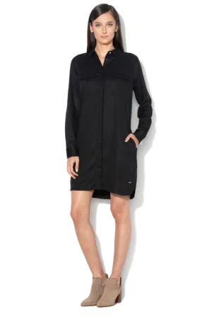 Rochie tip camasa cu buzunare pe piept